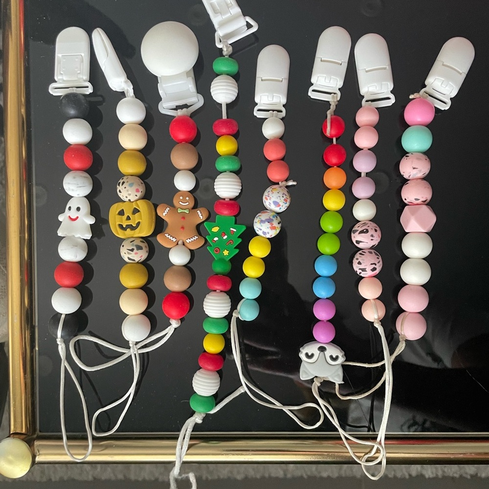 Pacifier binky clips seasonal and all year round